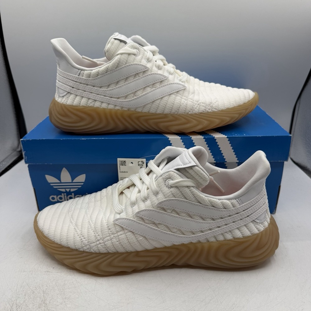 Adidas Sobakov Shoes Mens Sz 9 White/Gum Sneakers 2018 Casual BB7666